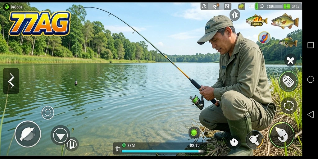 Tampilan gameplay 77AG yang menarik dan mendebarkan saat memancing.