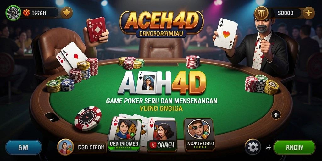 Tampilan menarik dari gameplay Poker di ACEH4D.