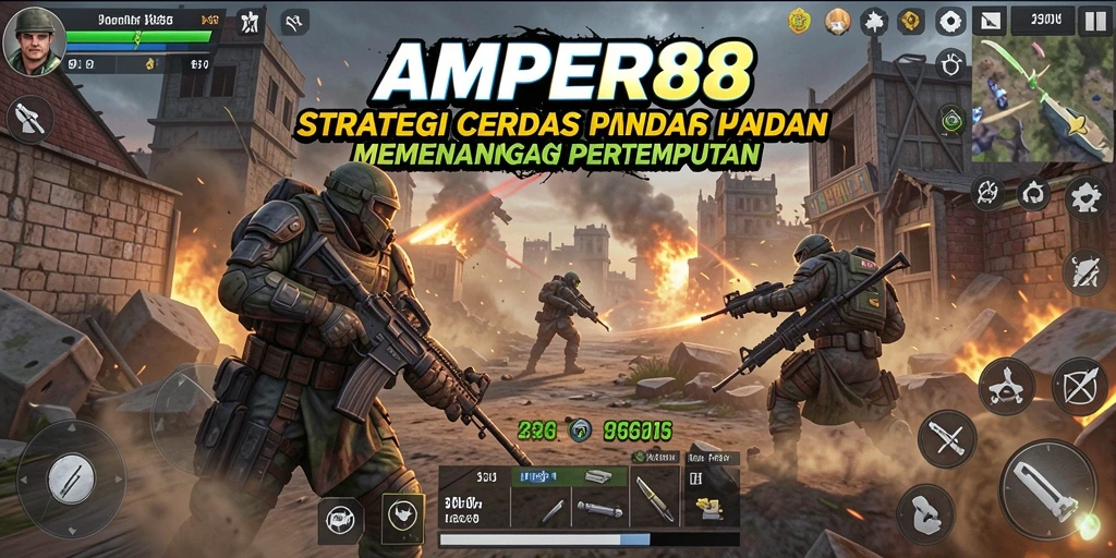 Tangkapan layar menunjukkan aksi epik dalam gameplay AMPER88.