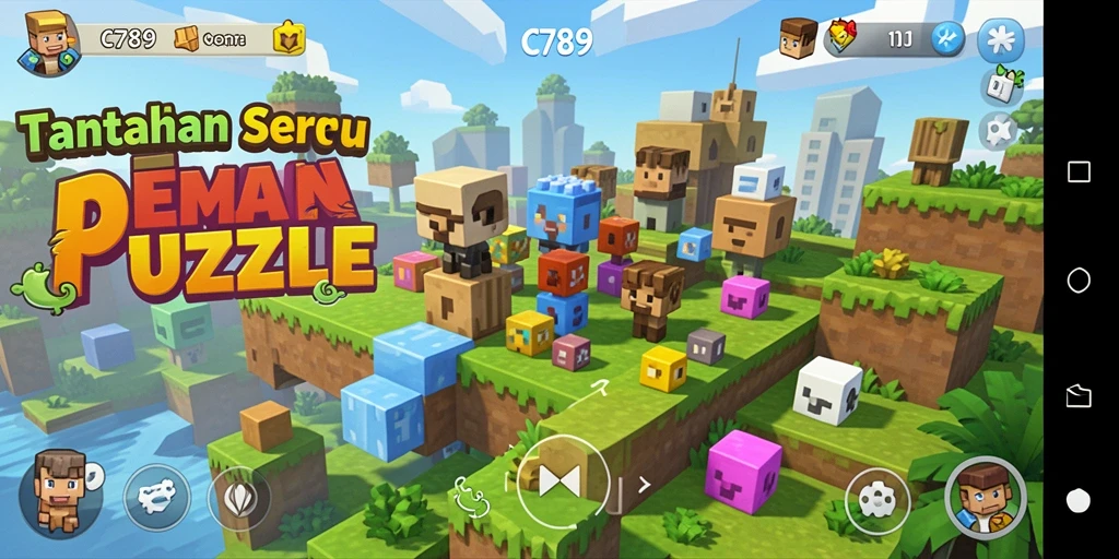Tampilan gameplay C789 dengan berbagai teka-teki menantang yang menarik.