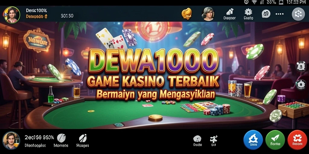 Screenshot DEWA1000 menunjukkan keseruan bermain Kasino.