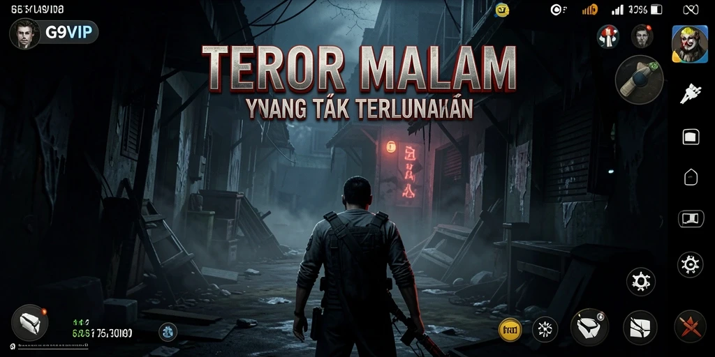 Screenshot G9VIP menampilkan suasana mencekam dalam gameplay horor.