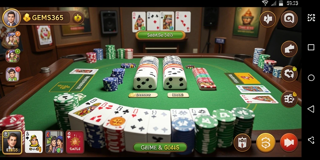 Tampilan gameplay Gaple yang menegangkan dan seru di GEMS365.
