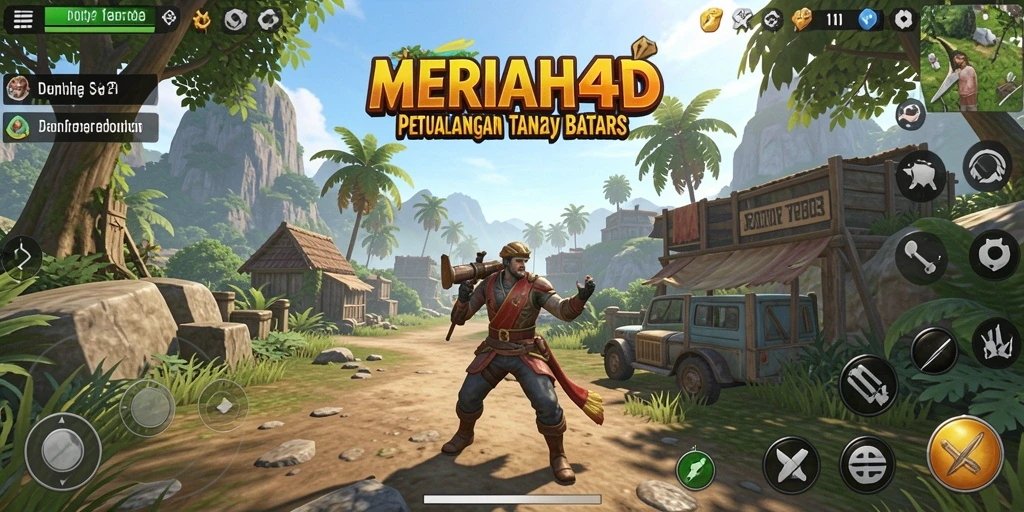 Tangkapan layar gameplay MERIAH4D menampilkan dunia terbuka yang memukau.