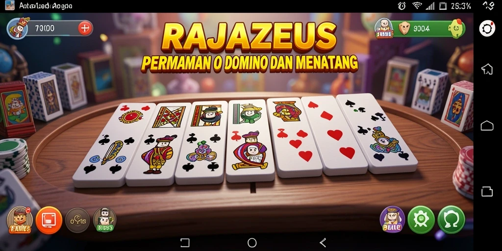 Tampilan gameplay seru dari RAJAZEUS, permainan Domino yang menantang.