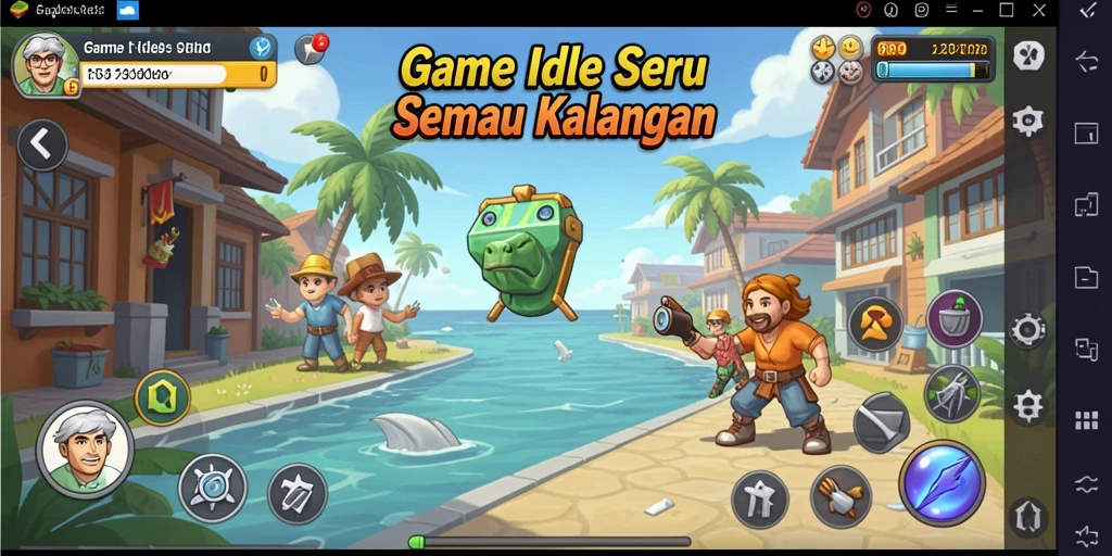 Tampilan gameplay utama RR89 dengan karakter dan sumber daya yang berkembang.