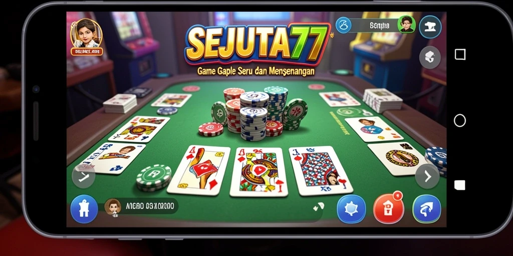 Gameplay seru SEJUTA77 dengan teman-teman di meja Gaple.